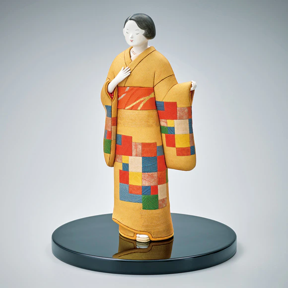 木芯桐塑嵌込「お目見え」