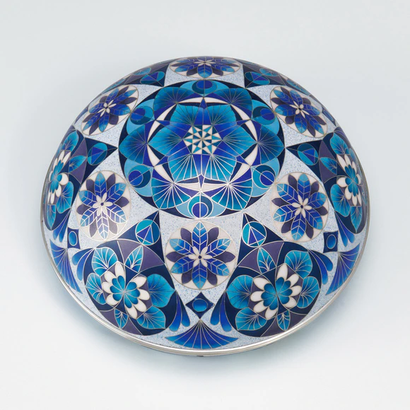 Cloisonne Covered Vessel “Blue Cystal”