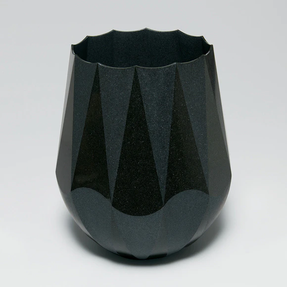 Black Stone Flower Vessel “Brilliant Flower”