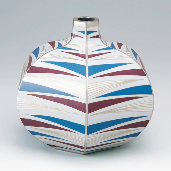 Cloisonne Large Flower Bowl with Abstract Design