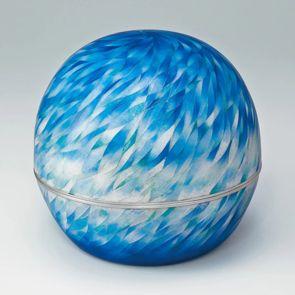 Cloisonne Covered Bowl “Blue Green Shadow”