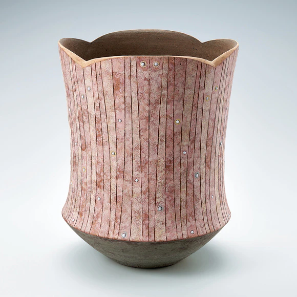 粉泥古彩線刻器「天平の華」
