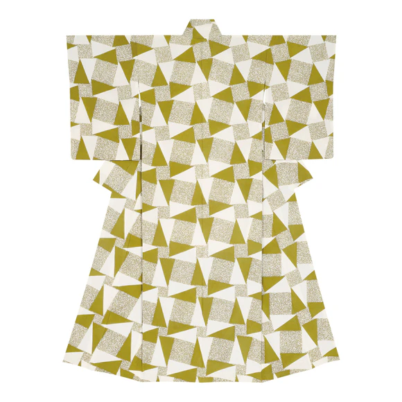 Kimono with Design in Yūzen Dyeing “Topological Pattern of Four Petal Flowers”