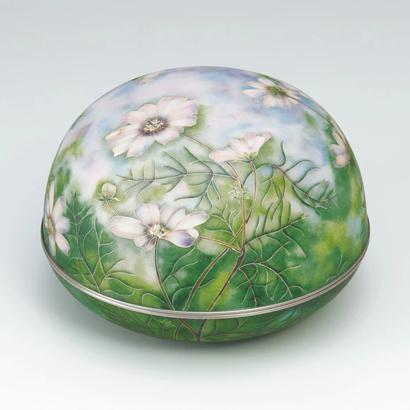 Cloisonne Vessel with Cover “Music of Wind”