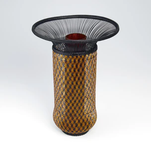 Flower Basket in Sukashi-ami Weave “Sunshine Filtering Through Foliage”