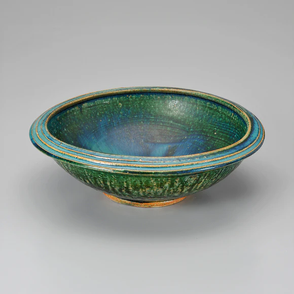 人間国宝　原清　鉄釉鳥文鉢 鉄釉鳥文花瓶(原 清)｜ギャラリージャパン