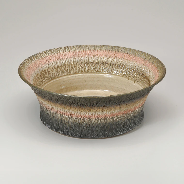photo Bowl with Glaze in Kakewake Style and Charcoal Finish
