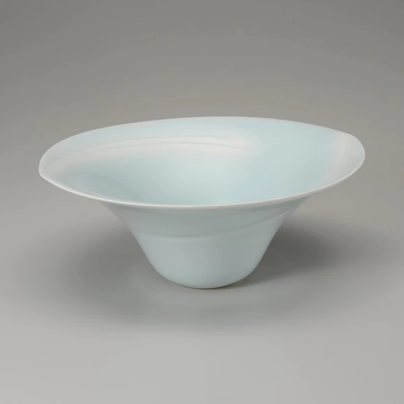 Bowl with Celadon Glaze and Blurred White Decoration