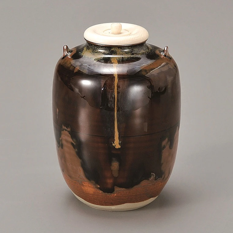 photo Takatori Tea Caddy with Handles