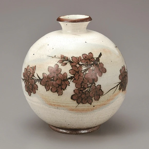 Flower Vase with Cherry Blossom Design