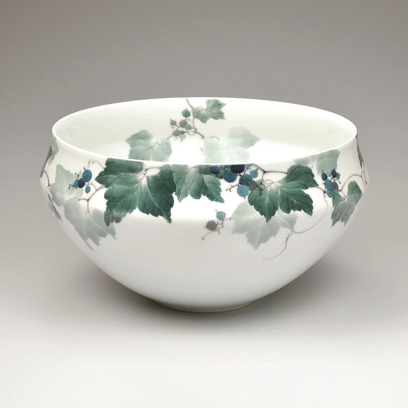 染付彫深鉢「山法師」(本多 亜弥)｜ギャラリージャパン