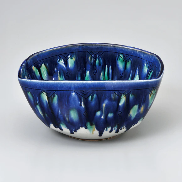 Flower Vessel with Three Color Glaze Decoration