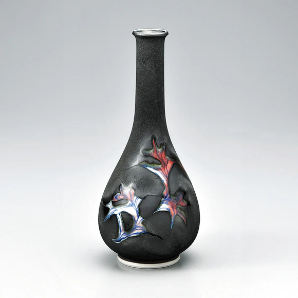 辰砂「一輪の花」壺(斎藤 勉作)｜ギャラリージャパン