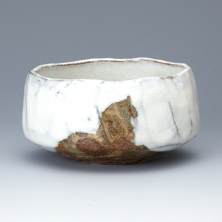photo Tea Bowl with White Glaze