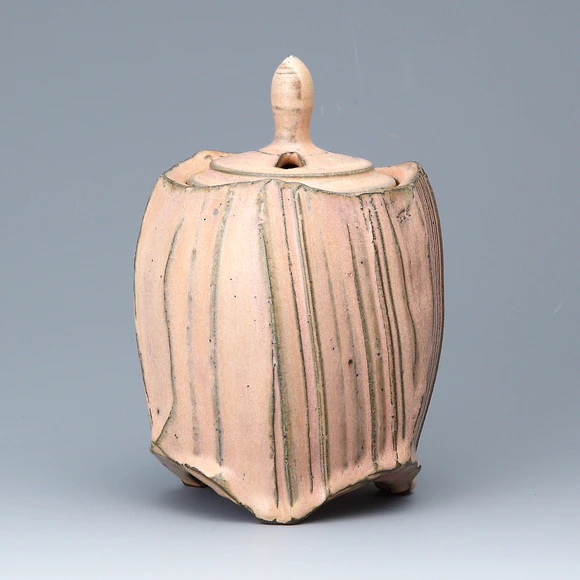 Incense Burner with Scraped Design