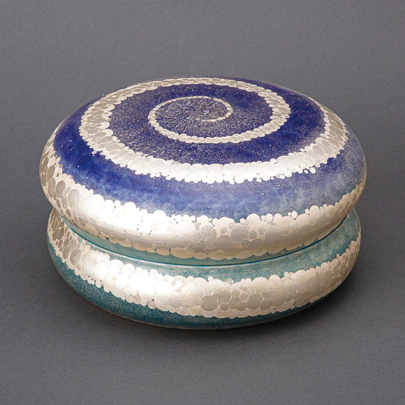 Box with Overglaze Enamel and Silver Decoration "COSMO"