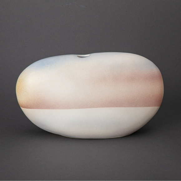 Cloud Shaped Flower Vessel with Design of Sunrise Glow in the Snow Field