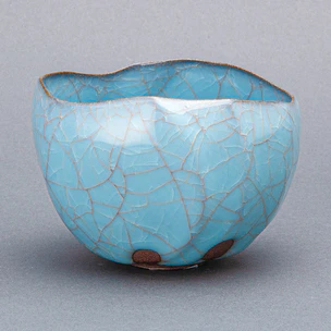 Tea Bowl with Grayish Blue Glaze
