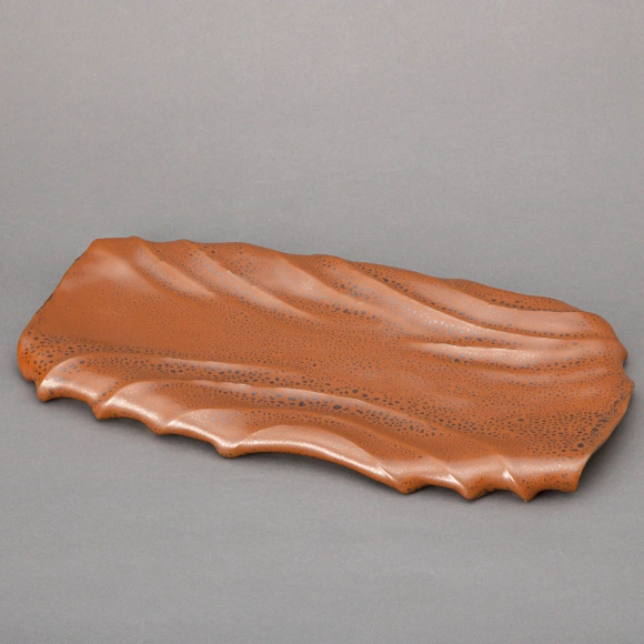 Persimmon Glazed Tray with Crooked Outline