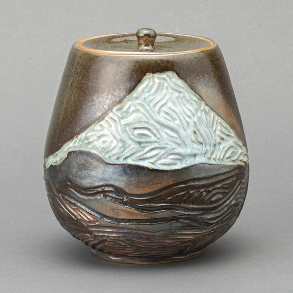 鉄釉富士山文花瓶(唐木 尚勇)｜ギャラリージャパン