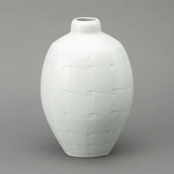 彫刻白磁壺(ピーター ハーモン)｜ギャラリージャパン