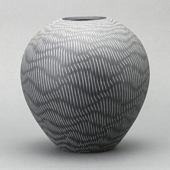 現代陶芸家 人見啓一造 大型造形彩泥深鉢『海底探険』彩泥象嵌 共箱 90年代作品 現代陶芸家 人見啓一造 大型造形彩泥深鉢『海底探険』彩