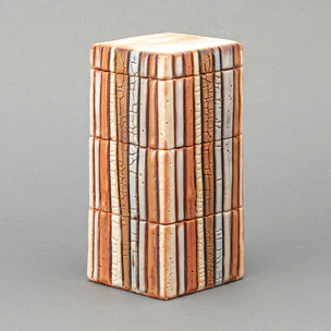 Shino Tiered Food Box with Colored Decoration