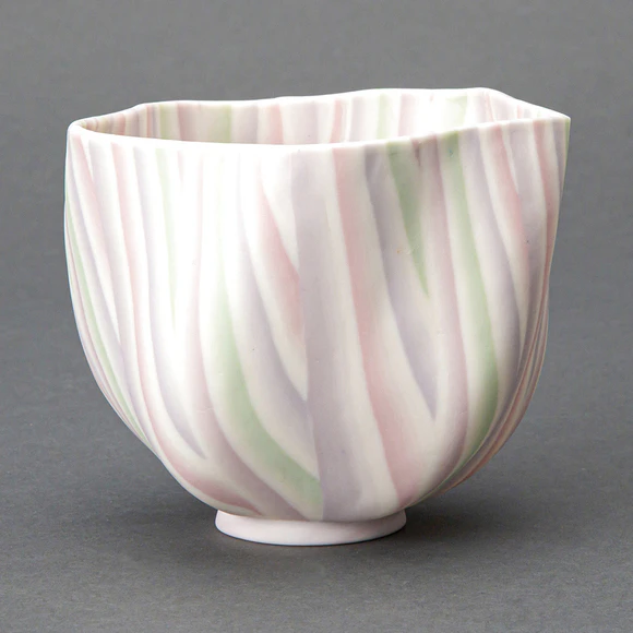 Translucent Marbled Bowl  Layers of Wild Cherry Blossoms