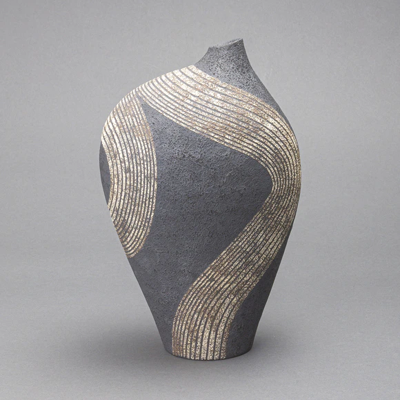 彩泥線紋花器(佐藤 漣)｜ギャラリージャパン