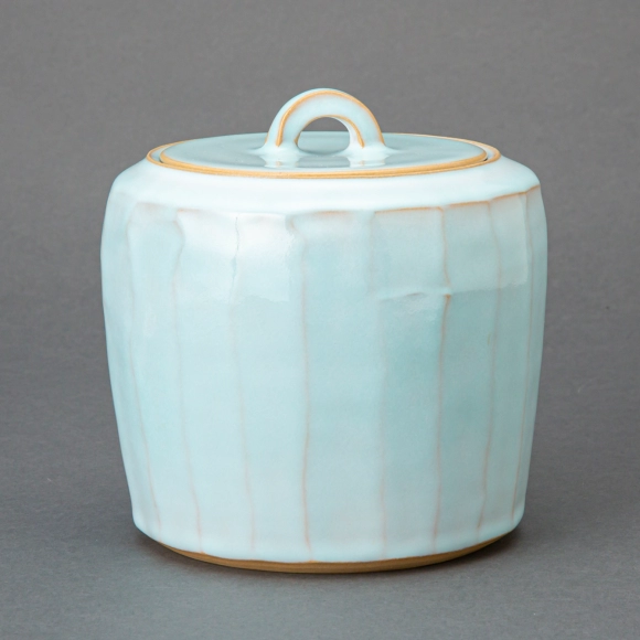 Faceted Fresh Water Jar with Pale Blue Glaze