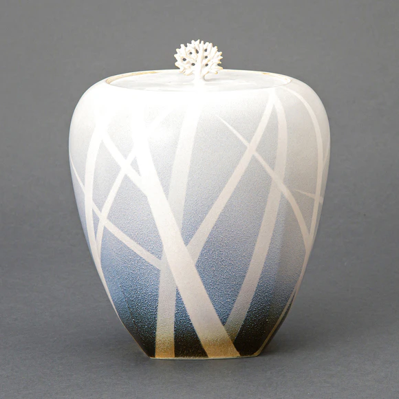 Tea Ceremony Fresh Water Jar with Forest Design