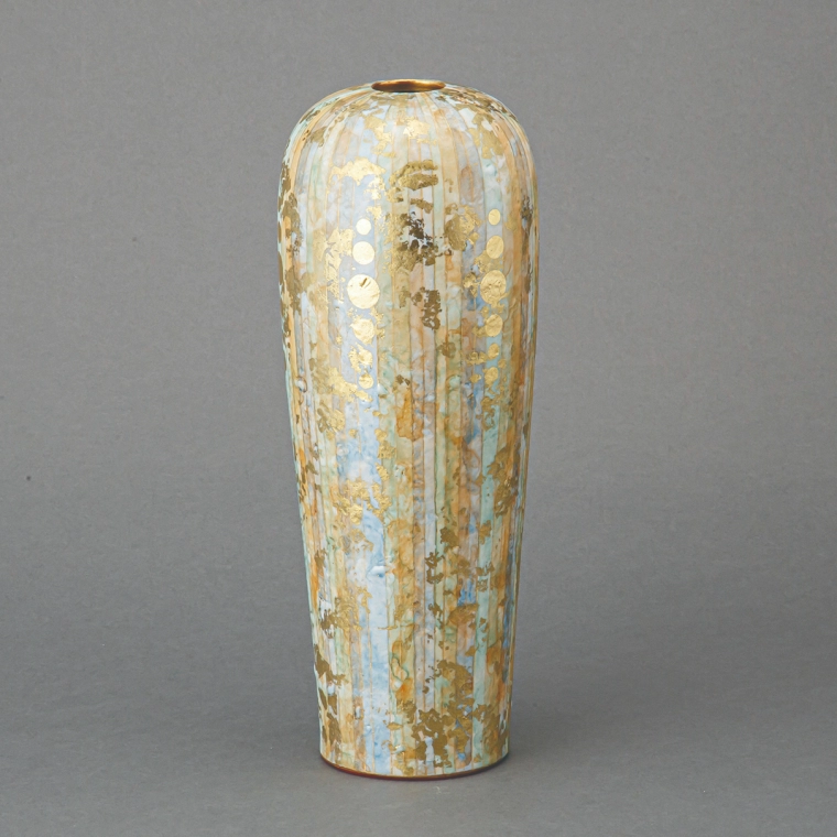 photo Flower Vase with Gold Decoration and Four-color Decoration