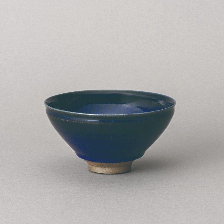 photo Tenmoku Tea Bowl with Emerald Green and Hare's Fur Glaze