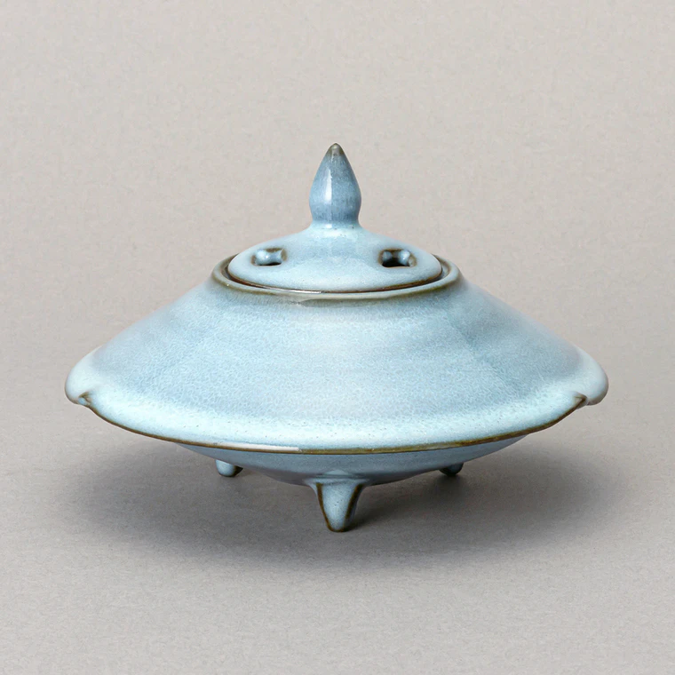 photo Incense Burner with Azure Sky Glaze