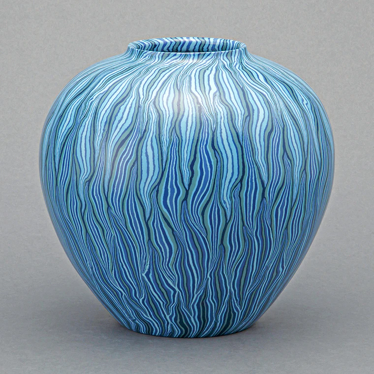 photo Marbled Jar with Muku Tree Ash Glaze