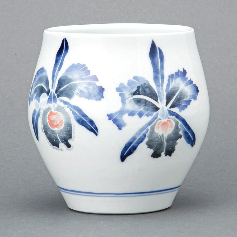 photo Flower Vase with Cattleya Design