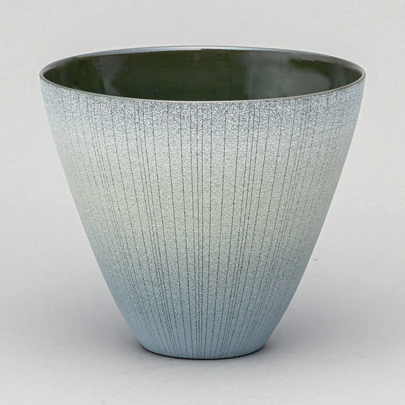 Deep Bowl with Colored Clay and Line Design