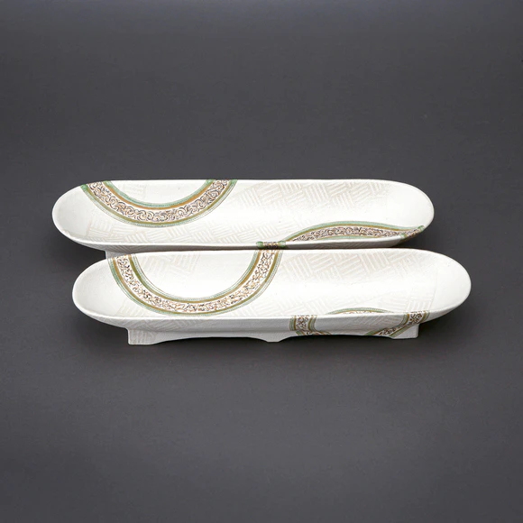Long Plate with Colored Clay