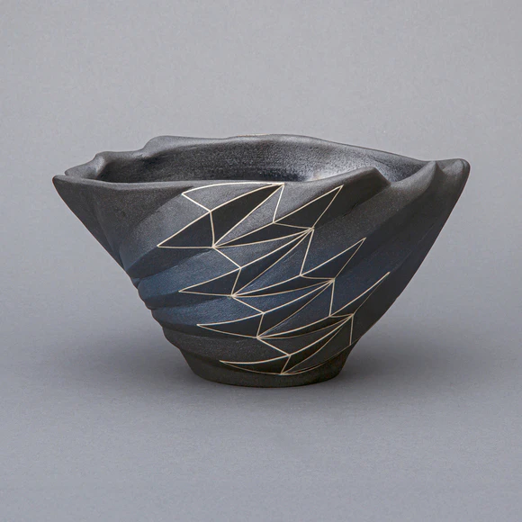 縹繧幾何文壺(内田 和秀)｜ギャラリージャパン