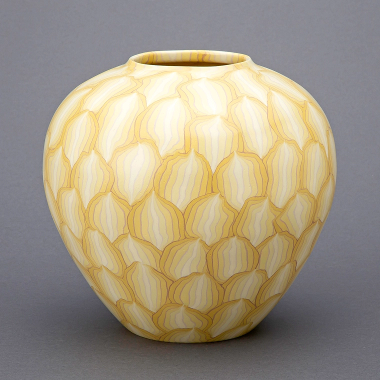 photo Marbled Jar with Muku Tree Ash Glaze