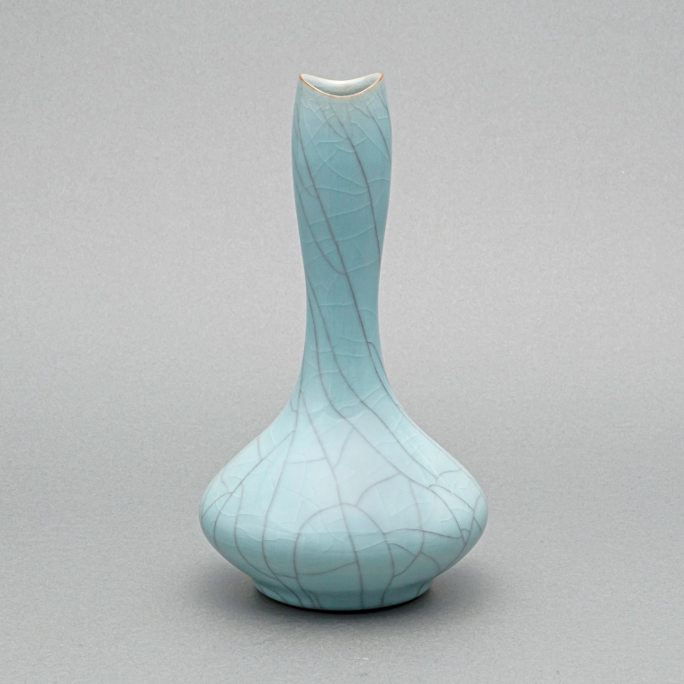 photo Flower Vessel with Celadon Glaze