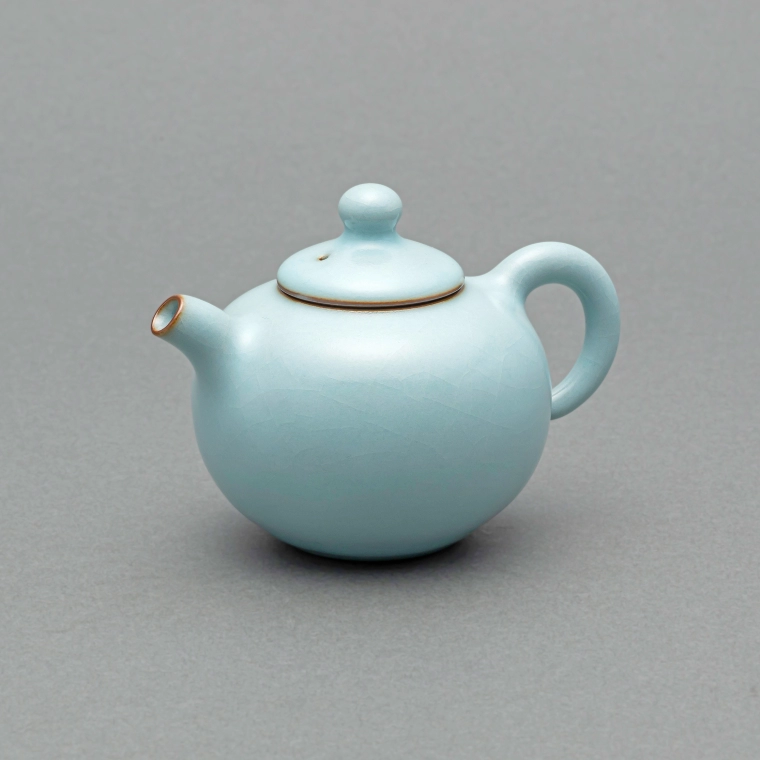 photo Tea Jar with Pale Blue Glaze