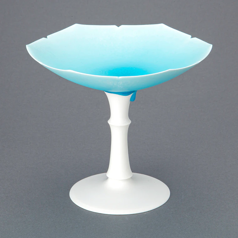 photo High-stand Cup with Icy Blue Glaze