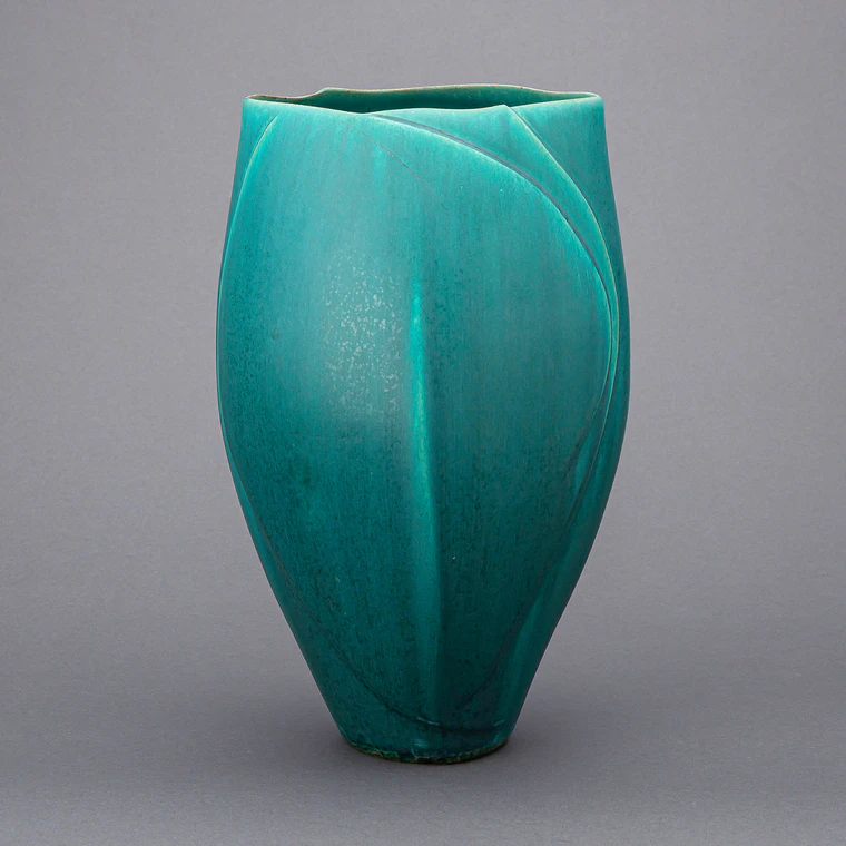 photo Wide-mouthed Flower Vase with Green Glaze