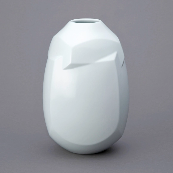 White Porcelain Faceted Jar