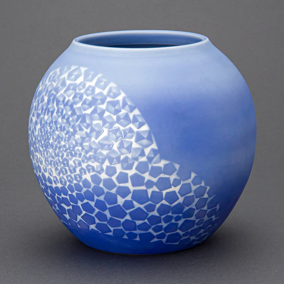 Polychrome Incised Porcelain Jar