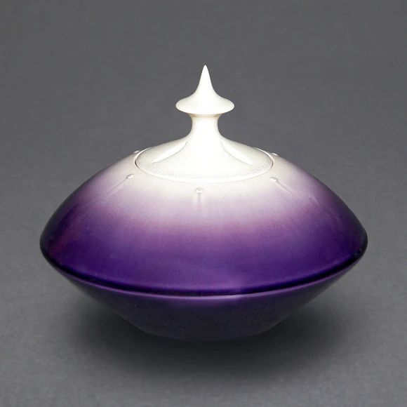 Flower Vase with Colored Glaze Decoration