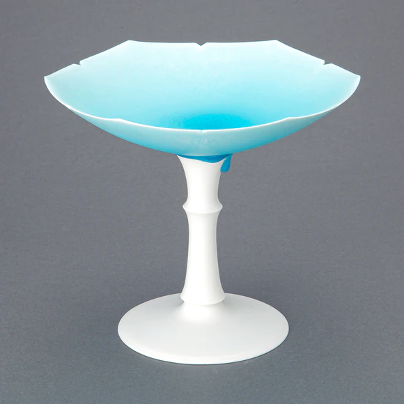 High-stand Cup with Icy Blue Glaze