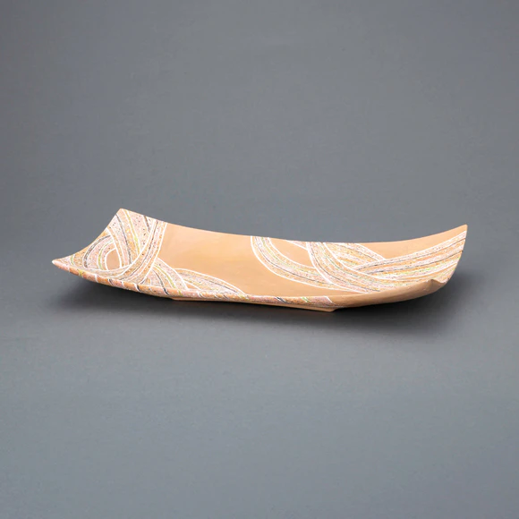 Rectangular Plate with Colored Slip Inlay Decoration
