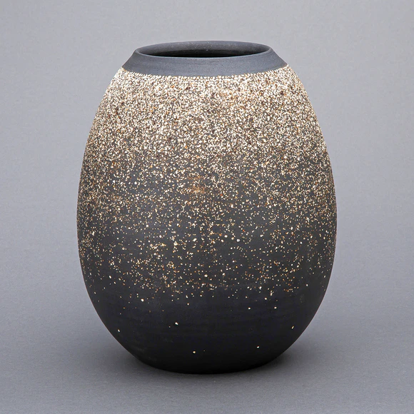 Jar with Dot Inlay and Charcoal Finish